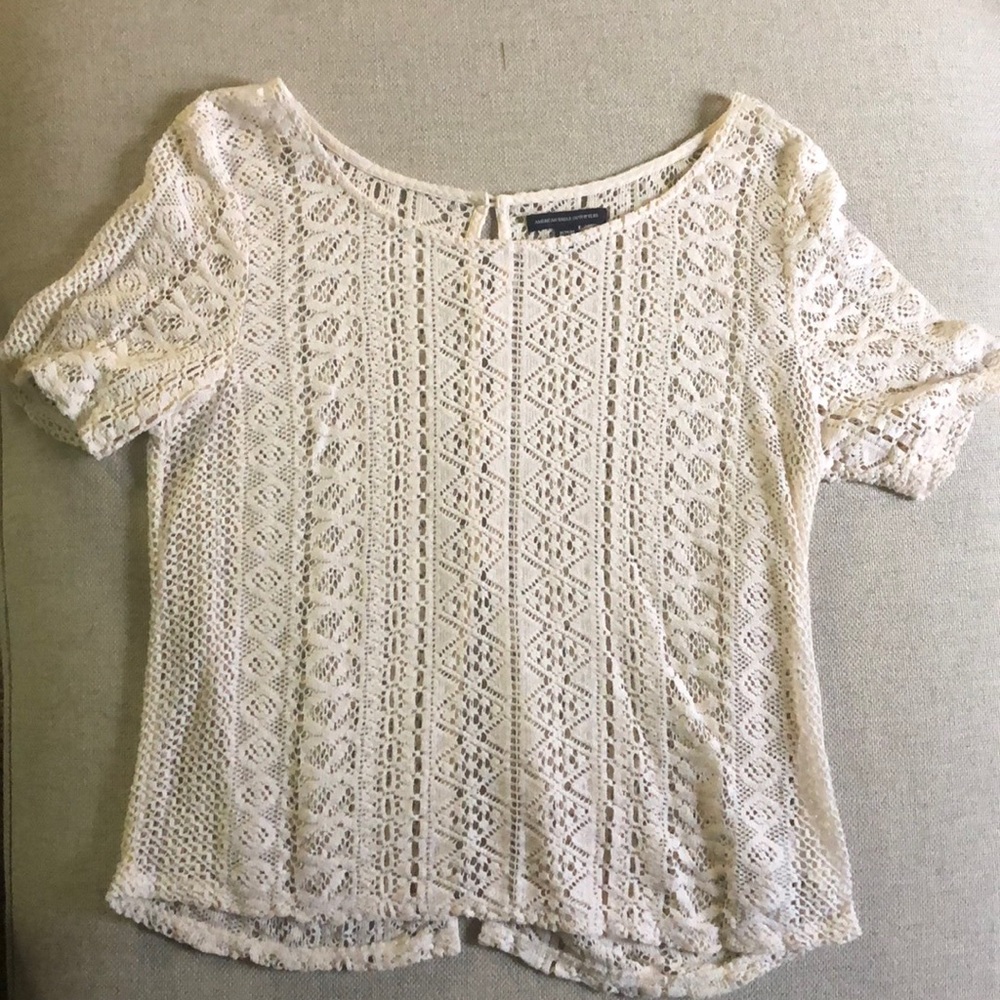Knit short sleeve top